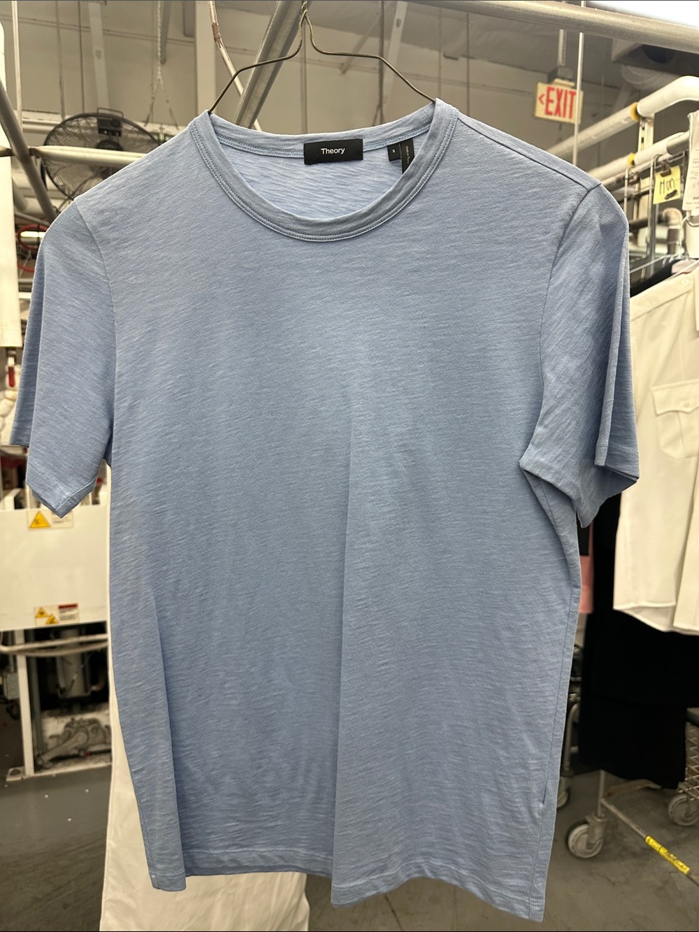Theory Men's Sky Blue Crew Neck Short Sleeve Tee